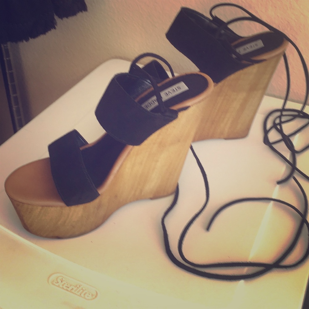 Suede wedges
